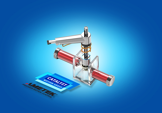 This Z-theta system is from Haydon Kerk motion system integrator Catalyst Motion Group. Z-theta systems offer a compact and effective package for a rotary axis and a linear axis in a single unit that work concurrently to output a helical motion path. Z-theta systems can also move to defined linear positions, then perform independent rotary moves. Loads of up to 100 lb and speeds in excess of 10 in./sec are possible.