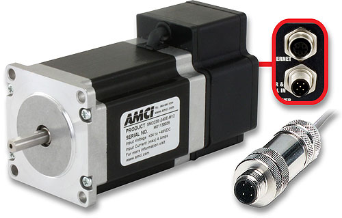 AMCI’s SMD23E incorporates a stepper motor, drive, and controller; simplifying installation and reducing cabling