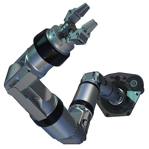 The arm is a powerful 6-axis hydraulic manipulator designed for use in the nuclear decommissioning industry