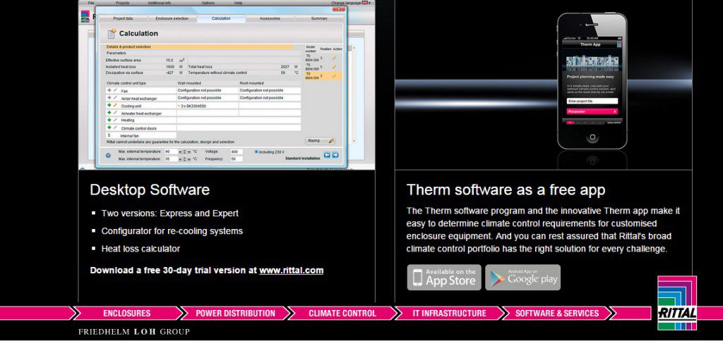 Ritherm Rittal New software helps designers pick suitable enclosure cooling