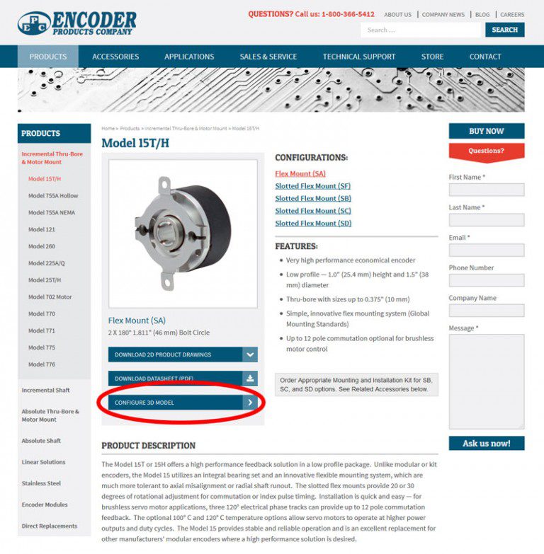 Encoder Products Company’s New Online 3D configurator now available