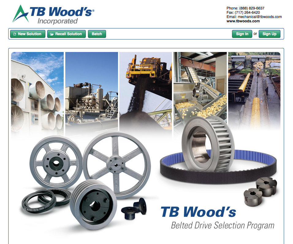TB-Woods-belted drive online selection tool