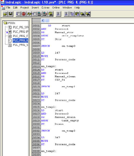 PLC IL program 