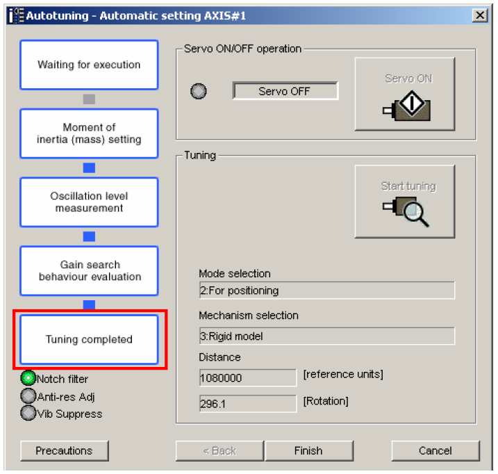 Auto tuning methods for servo drives