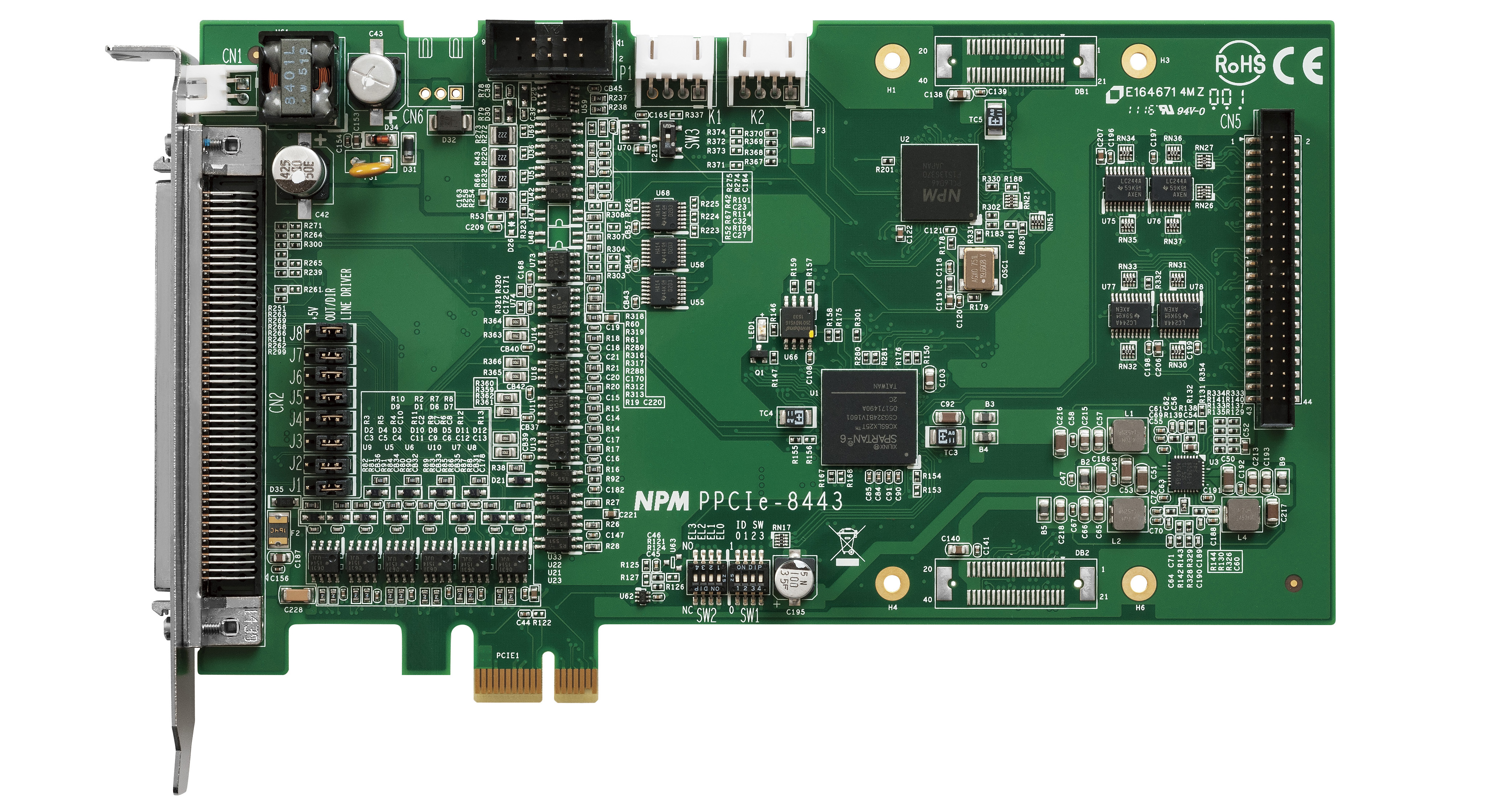 Nippon Pulse PPCIe8443 controller board with PCI-Express bus interface