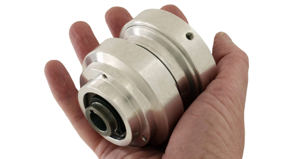 Miniature brakes clutches and torque limiters from Mach III for shaft sizes to a half-inch with Mach-III-Mini-Clutch shown here