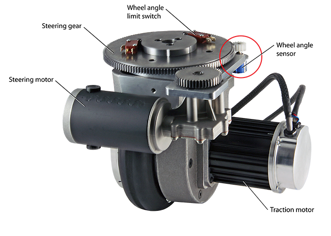 llied Motion electric steering for robotic AGVs traction-wheel assembly