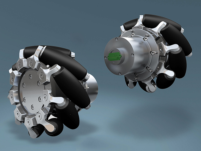 Nabtesco drive for automated guide vehicles with Mecanum wheels