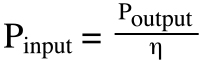 gearmotor input power